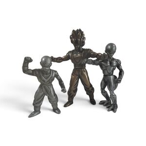 Burger King Dragon Ball Z Action Figures Gold Silver Metallic Set of 3